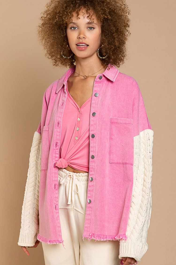 Women’s Splicing Tweed Jacket – Elegant Lapel Autumn & Winter Coat