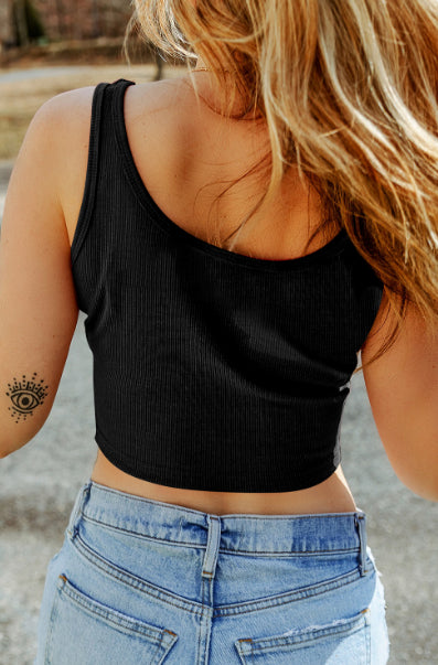 Apricot Ribbed Knit Crop Top for Women β Sleeveless Sheath Summer Top