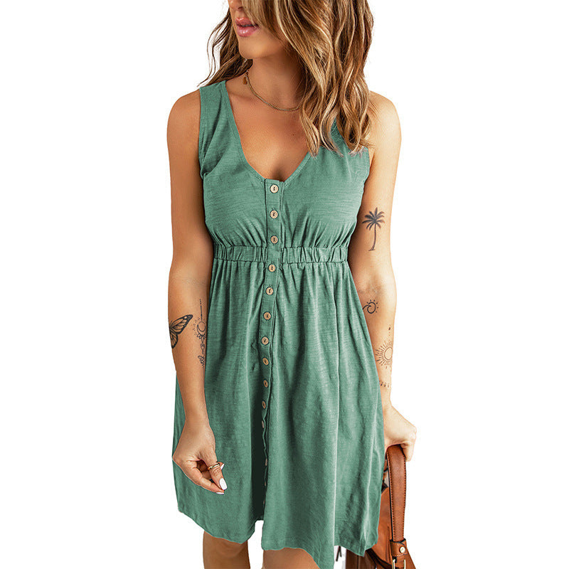 Casual Solid Color Dress For Women
