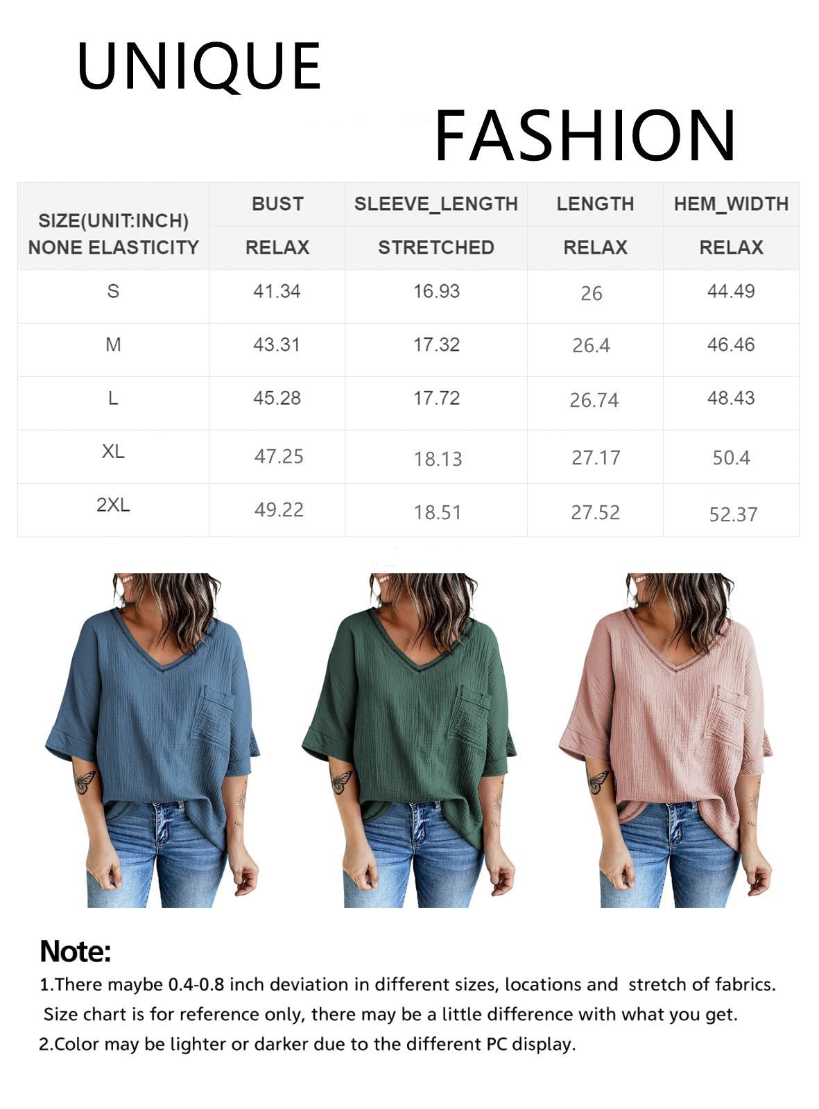 Spring And Summer New Shirt Fashion V-neck Pocket Split Half Sleeve Top For Women Ins