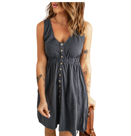 Casual Solid Color Dress For Women