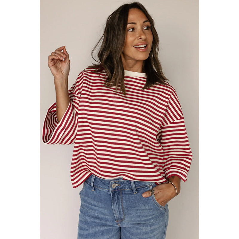 Trend Backless Print Half Sleeve Top