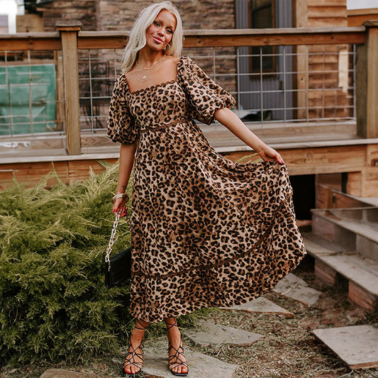 Lantern Sleeve Boho Flowing Elegant Summer Dress