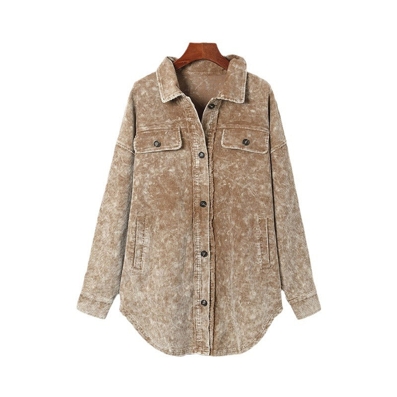 Women’s Long Thigh-Length Casual Jacket – Loose Fit Lightweight Outerwear