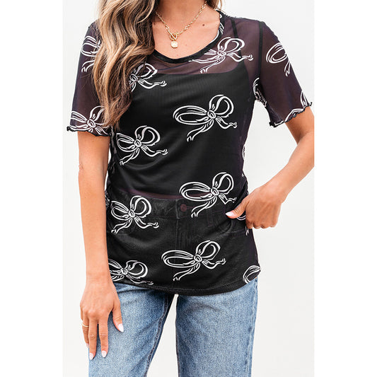 American Trendy Sheer Mesh Pullover