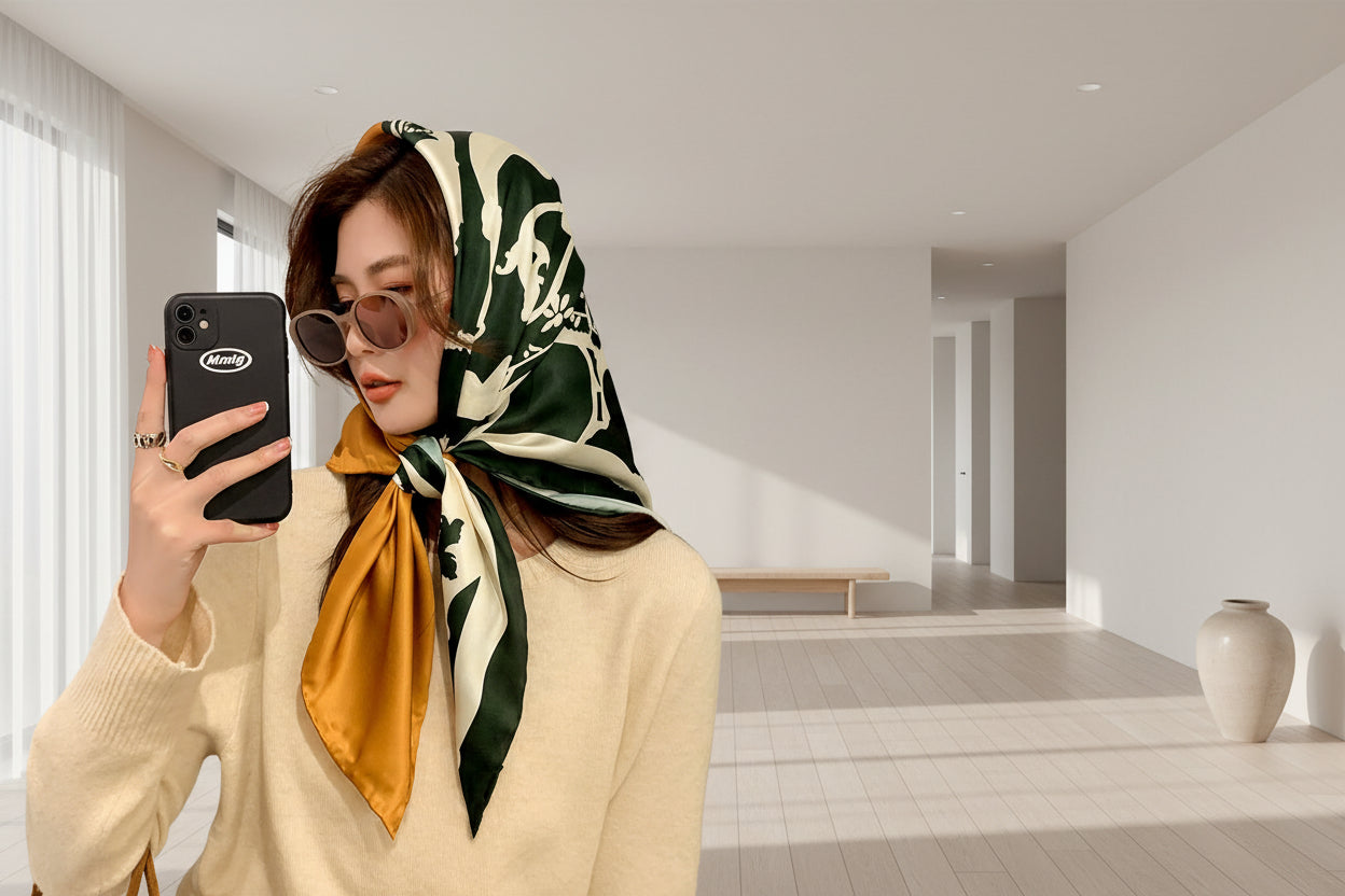 Large square gauze scarf for women lightweight summer sunscreen shawl