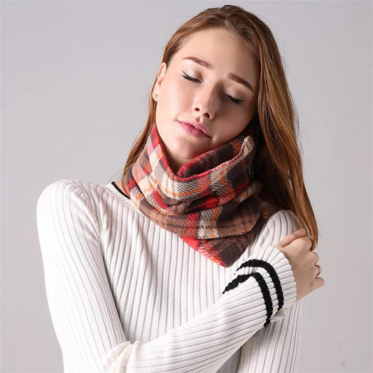 Soft breathable neck pillow scarf for travel comfort and headrest support